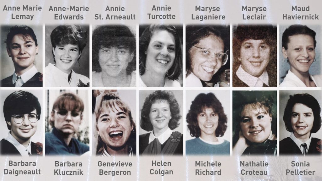 A collage of the victims of the École Polytechnique massacre. Photo courtesy of CBC
